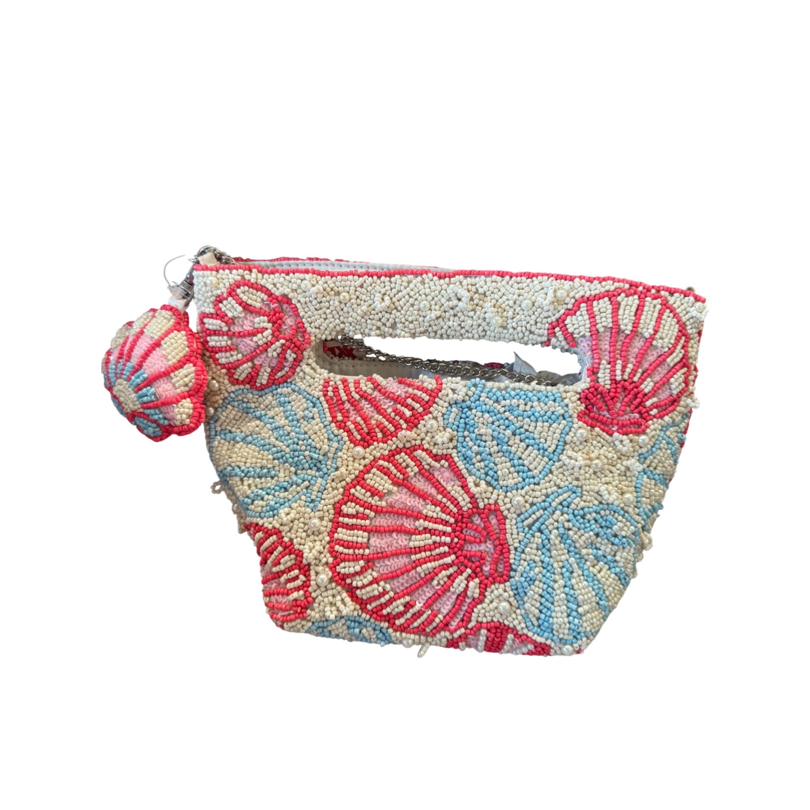 Viral New Release Pink Blue Shell Beaded Tote Crossbody With Shell Charm Bag Nwt